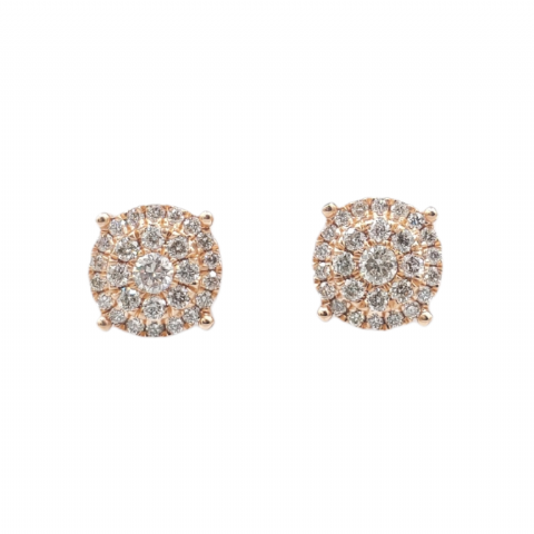 Diamond Circle Earrings 0.60ct 14k Rose Gold