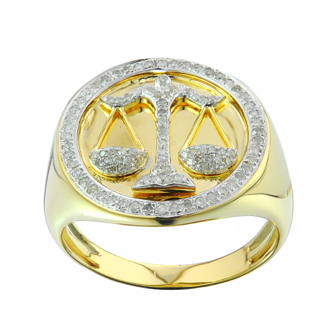 Diamond Scale of Justice Ring  0.39 ct. 10K Yellow Gold