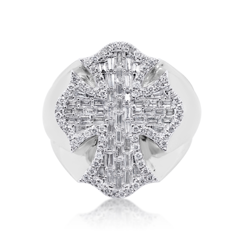 Diamond Fancy Cross Ring 1.65 ct. 10K White Gold