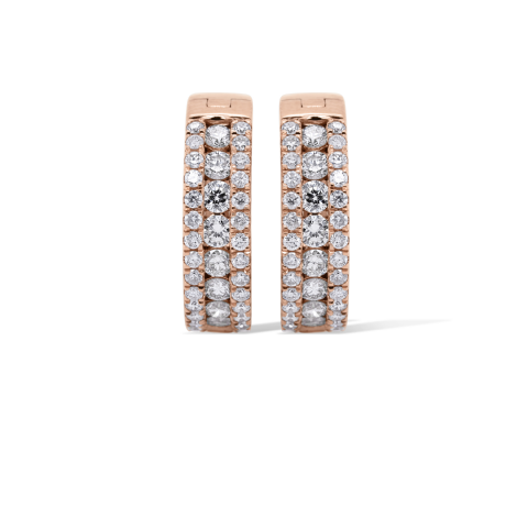 Diamond Hoop Earrings 0.92 ct. 14K Rose Gold