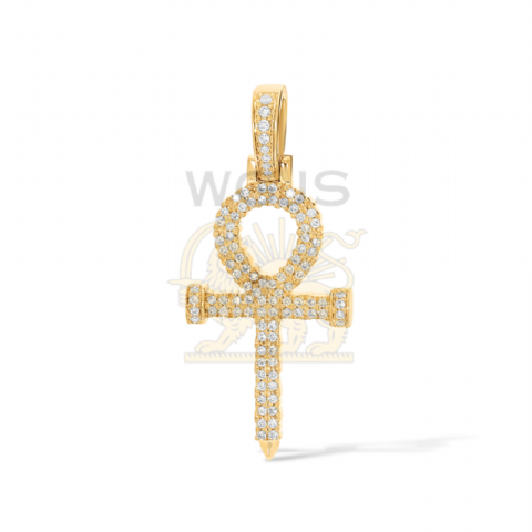 Diamond Ankh Cross Pendant 0.30 ct. 10k Yellow Gold