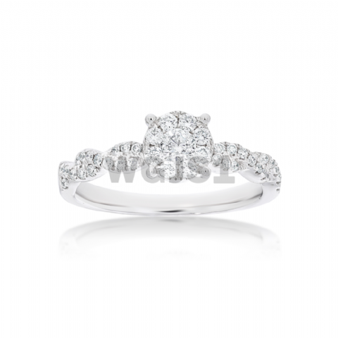 Diamond Engagement Ring Fancy 0.45 ct. 14k White Gold