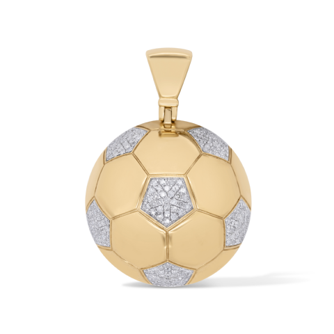 Diamond Soccer Ball Pendant 1.04 ct. 10K Yellow Gold