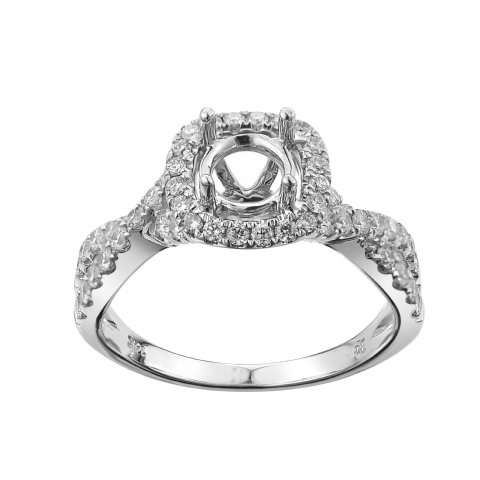 Diamond Engagement Mounting Ring 0.66 ct. 14K White Gold
