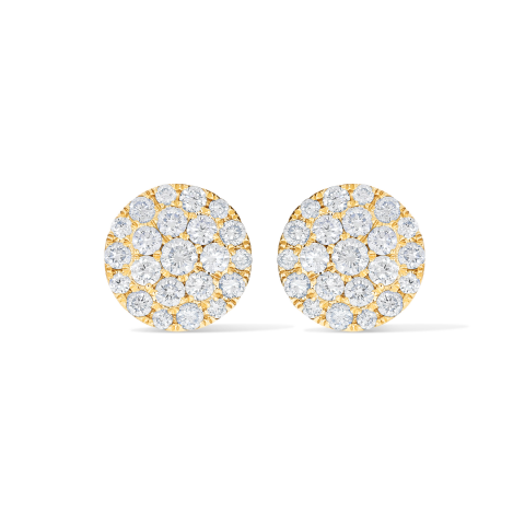 Round Diamond Earrings 0.91 ct. 10k Yellow Gold