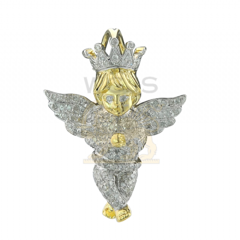 Diamond Angel Pendant --0.62CT 10K Yellow Gold