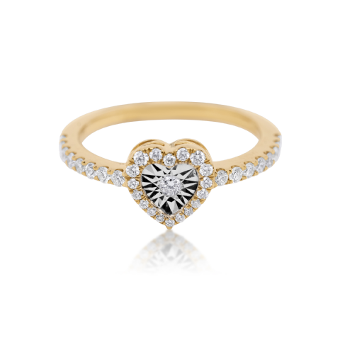 Diamond Heart Ring 0.40 ct. 14K Yellow Gold