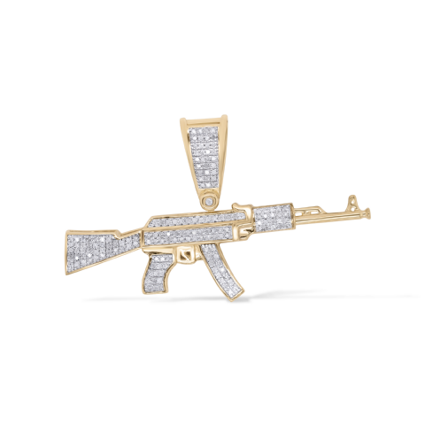 Diamond rifle Pendant 0.54 ct. 10K Yellow Gold