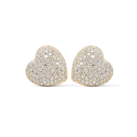 Heart-Shaped Diamond Earrings 1.25 ct. 10K Yellow Gold