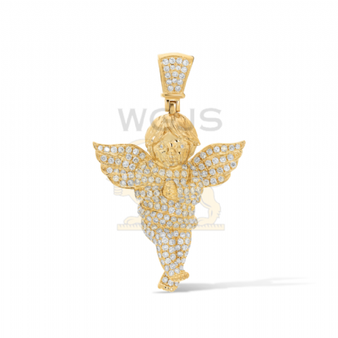 Diamond Angel Pendant 2.50 ct. 10k Yellow Gold
