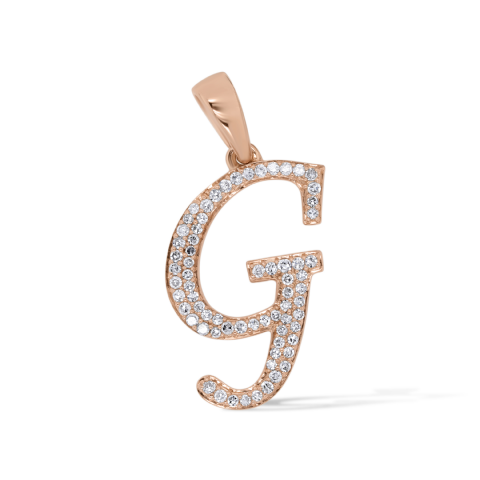 Diamond Letter G Pendant 0.15 ct. 14K Rose Gold