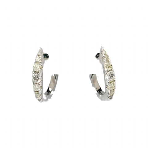 Diamond Huggies Earrings 0.35ct 14K White Gold
