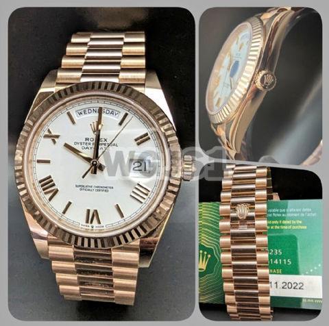2022 Rolex Day Date 228235 18k Rose Gold With Paper