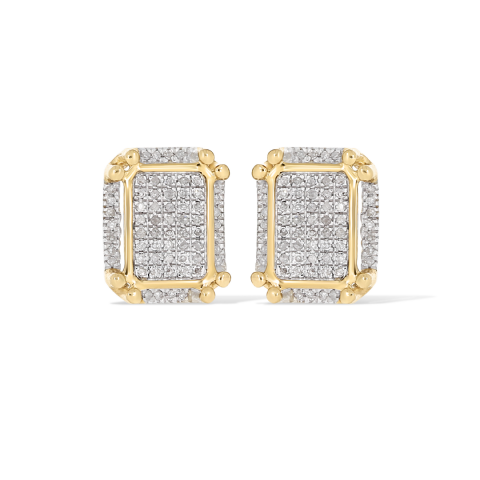 Rectangular Diamond Earrings 0.11 ct. 10k Yellow Gold