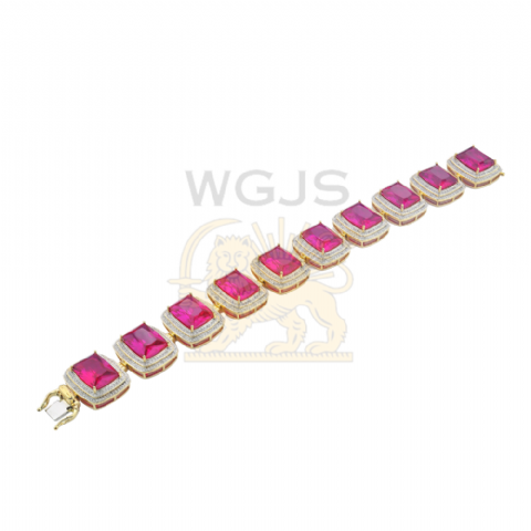 Ruby & Diamond Bracelet 4.51 ct. 10k Yellow Gold