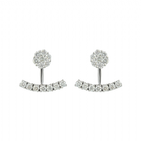 Diamond Earrings 1.66 ct. 14K White Gold 4.75 g