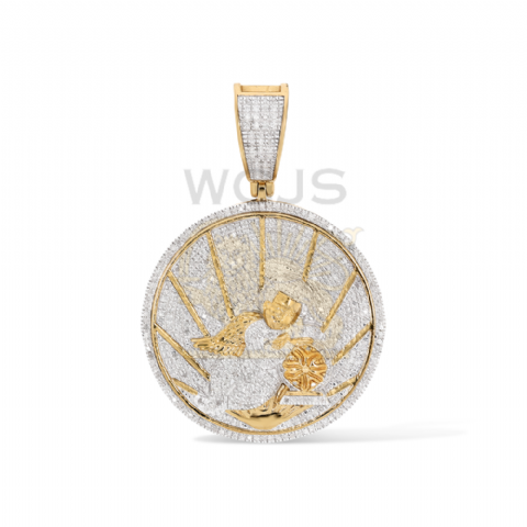 Diamond Angel Medallion 0.79 ct. 10k Yellow Gold