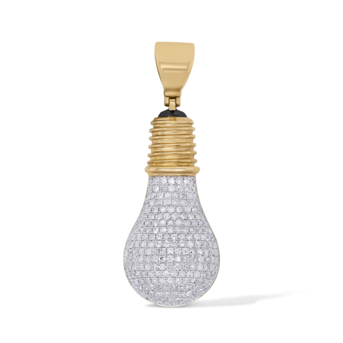 Diamond Lightbulb Pendant 1.02 ct. 10K Yellow Gold
