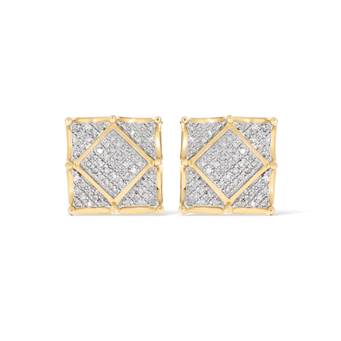 Square Diamond Earrings 0.20 ct. 10k Yellow Gold