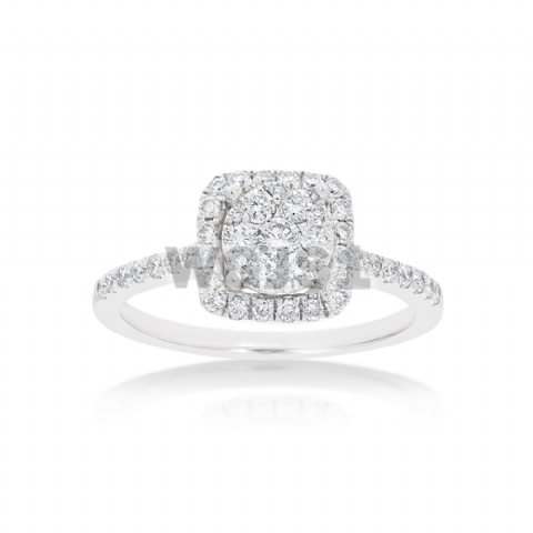 Diamond Engagement Ring Round Halo 0.60 ct. 14k White Gold