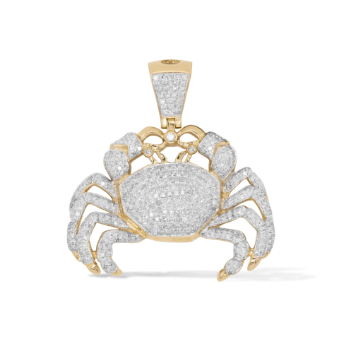 Diamond Crab Pendant 1.62 ct. 10K Yellow Gold