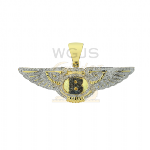 Diamond  Bentley Wings Pendant -- 0.99CT 10K Yellow Gold