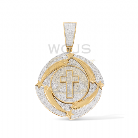Diamond Cross Medallion 0.83 ct. 10k Yellow Gold