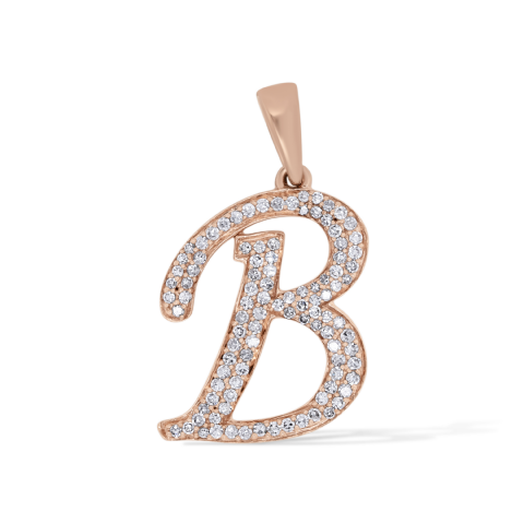 Diamond Letter B Pendant 0.25 ct. 14K Rose Gold