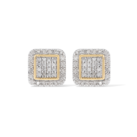 Square Diamond Earrings 0.17 ct. 10k Yellow Gold