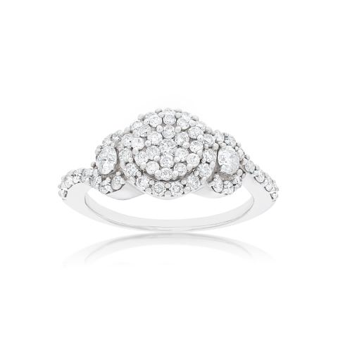 Diamond Engagement Ring 0.86 ct. 14k White Gold