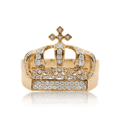 Diamond Crown Ring 0.77 ct. 10K Yellow Gold