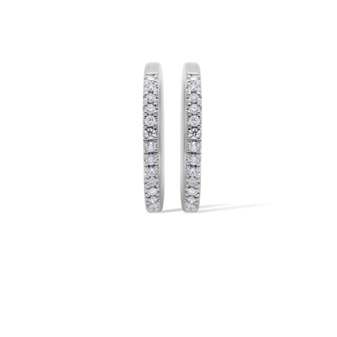 Diamond Hoop Earrings 0.10 ct. 14K White Gold