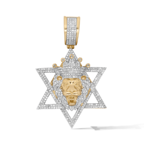 Diamond Star of David Pendant  1.39 ct. 10K Yellow Gold