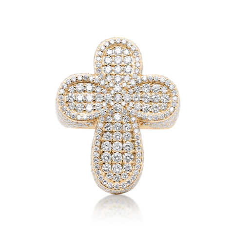 Diamond Fancy Cross Ring 4.95 ct. 14K Yellow Gold