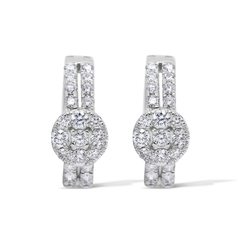 Diamond Hoop Earrings 0.67 ct. 14K White Gold