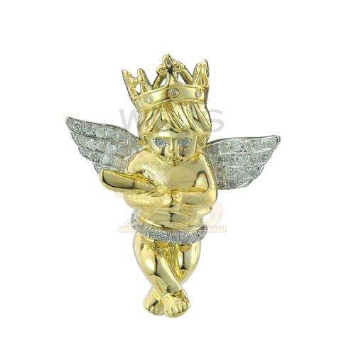 Diamond Angel Pendant --0.20CT 10K Yellow Gold