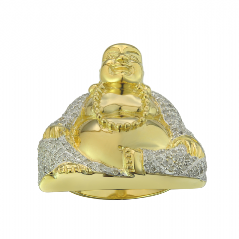 Diamond Buddha Ring 0.54 ct. 14K Yellow Gold