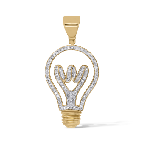 Diamond Lightbulb Pendant 0.57 ct. 10K Yellow Gold