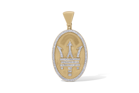 Diamond Maserati Symbol Pendant 0.76 ct. 10K Yellow Gold