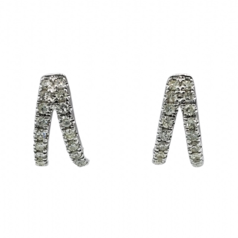 Diamond Huggies Earrings 0.47ct 14K White Gold