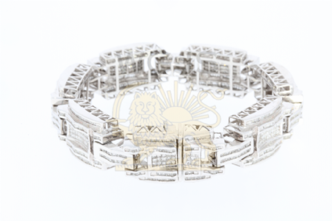 14k White gold Men's Bracelet 7.50 ct.