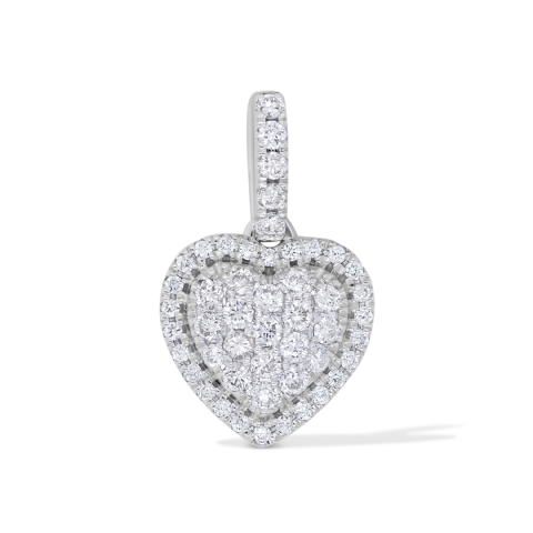 Diamond Heart Pendant 0.45 ct. 14K White Gold