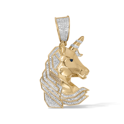 Diamond Unicorn pendant 0.38 ct. 10K Yellow Gold