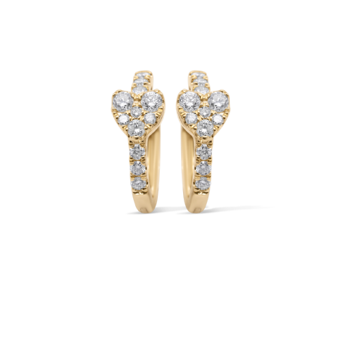 Diamond Hoop Heart Earrings 0.65 ct. 10K Yellow Gold