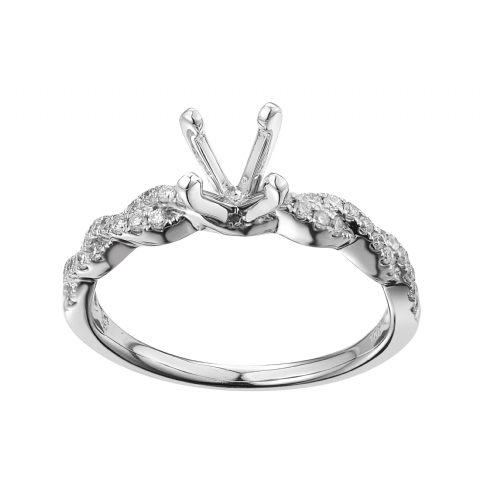 Diamond Engagement Ring Mount 0.41 ct. 14K White Gold
