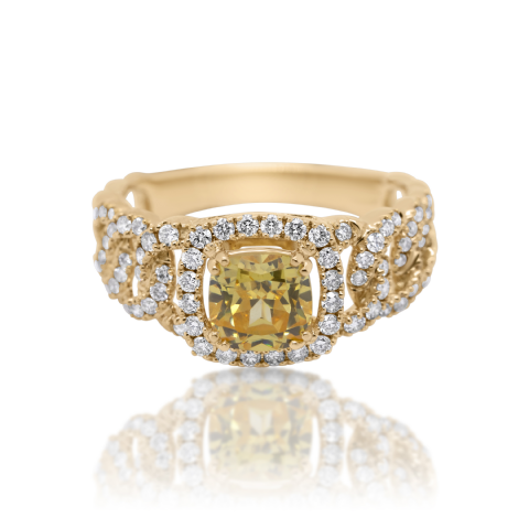 Diamond Ring 0.55 ct. 14K Yellow Gold Yellow Center Stone