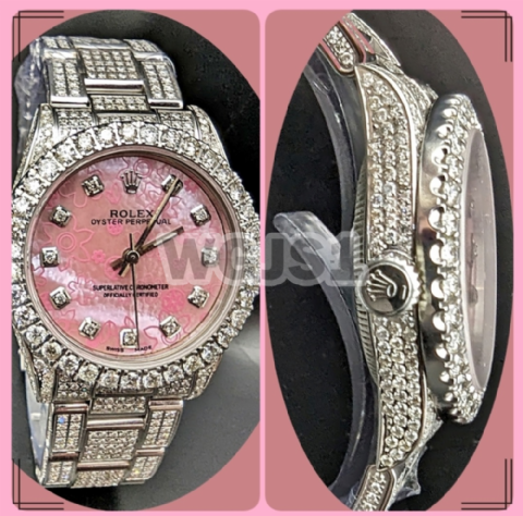 Diamond Rolex Watch 31MM Pink Dial 8.00 ct.