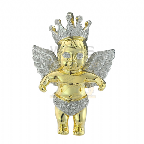 Diamond Angel Pendant --0.38CT 10K Yellow Gold