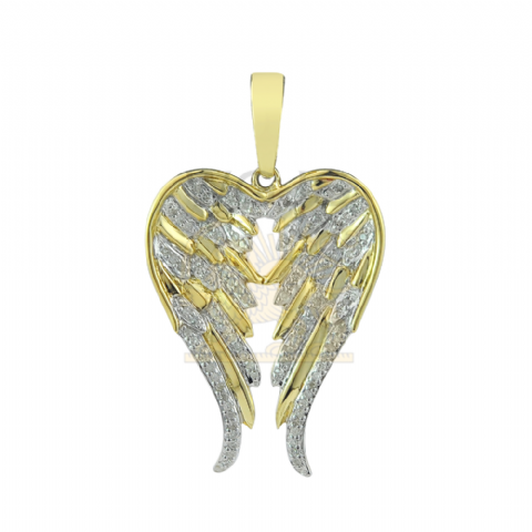 Diamond Angel Wings Pendant -- 0.30CT 10K Yellow Gold