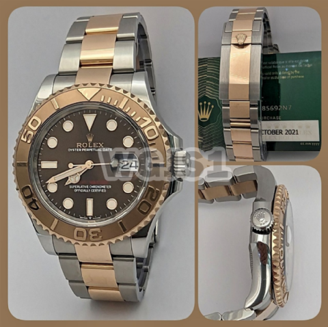 2021 Rolex Yacht Master Rose and Stainless With Paper